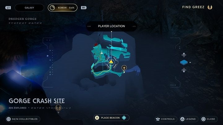 Priorite Shard #2 is found there - Jedi Survivor: Gorge Crash Site - list of secrets - Koboh - Star Wars Jedi Survivor guide