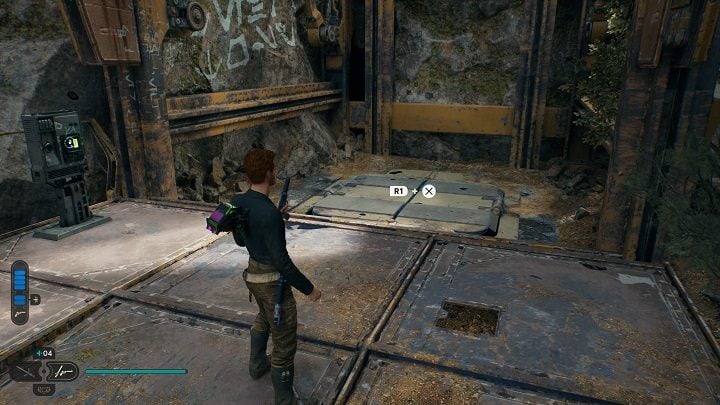 Once you got Force Slam in your moveset, send the elevator found near the meditation point up - but let it ride empty - Jedi Survivor: Gorge Crash Site - list of secrets - Koboh - Star Wars Jedi Survivor guide