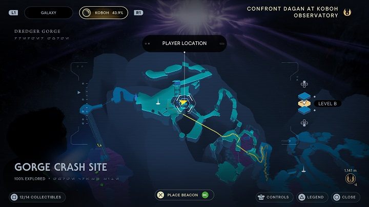 Once you're at the bottom of the tunnel, you'll see the Tear - Jedi Survivor: Gorge Crash Site - list of secrets - Koboh - Star Wars Jedi Survivor guide