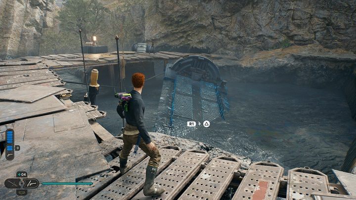 Once you have Force Lift in your moveset, you can lift a sunken ship from the tar lake - Jedi Survivor: Gorge Crash Site - list of secrets - Koboh - Star Wars Jedi Survivor guide