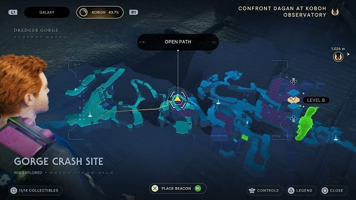 This will reveal the only Essence in the area - once collected, it increases the maximum Force - Jedi Survivor: Gorge Crash Site - list of secrets - Koboh - Star Wars Jedi Survivor guide