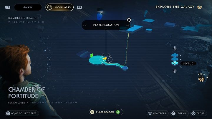 Look for the chest in the first chamber, to the right of the main entrance - Jedi Survivor: Chamber of Fortitude - list of secrets - Koboh - Star Wars Jedi Survivor guide