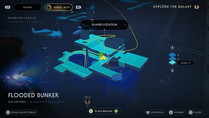 Thanks to it, you can access the upper floor - once there, look to your right and you'll see two chests - Jedi Survivor: Flooded Bunker - secrets - Koboh - Star Wars Jedi Survivor guide