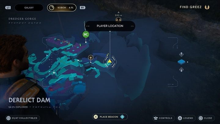 Then you need to walk through the tunnel to the very end - Jedi Survivor: Derelict Dam - list of secrets, part 2 - Koboh - Star Wars Jedi Survivor guide