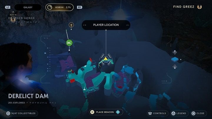 You will find an essence that will give you a lot of experience points - Jedi Survivor: Derelict Dam - list of secrets, part 1 - Koboh - Star Wars Jedi Survivor guide