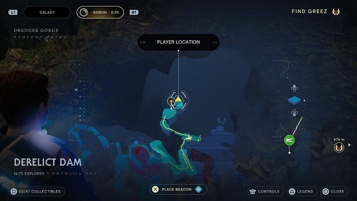 You will find yourself in a den where there is a Gorocco nest - Jedi Survivor: Derelict Dam - list of secrets, part 1 - Koboh - Star Wars Jedi Survivor guide