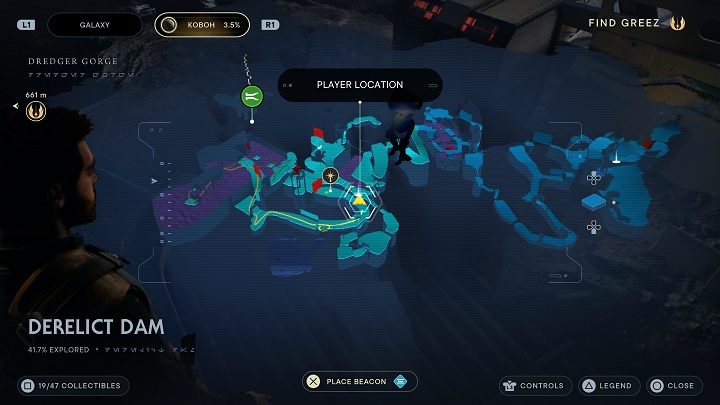 You will get to the fifth chest by going straight from the place where you fought the first BX Droid - Jedi Survivor: Derelict Dam - list of secrets, part 1 - Koboh - Star Wars Jedi Survivor guide