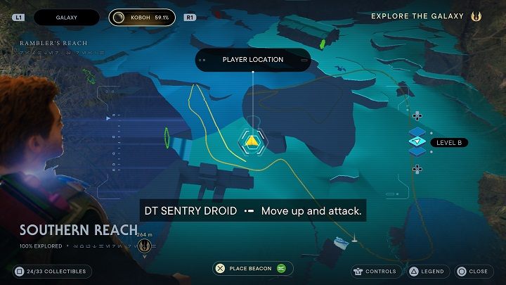 Under the hill where you found the previous collectibles and by the river, there are more seeds - this time Spine Fluff: Alderaan blue - Jedi Survivor: Southern Reach - list of secrets, part 2 - Koboh - Star Wars Jedi Survivor guide