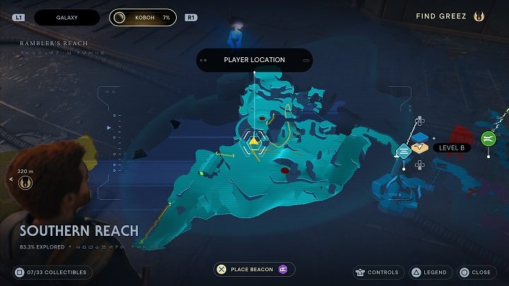 Slightly to the left of the previous find is a place to scan - this is databank #2 - Jedi Survivor: Southern Reach - list of secrets, part 1 - Koboh - Star Wars Jedi Survivor guide