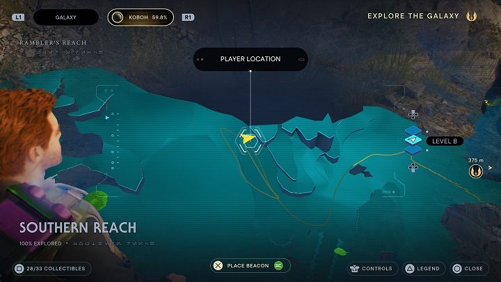 You can get to this plant by following the path down from where the Mosey's stand is - Jedi Survivor: Southern Reach - list of secrets, part 1 - Koboh - Star Wars Jedi Survivor guide