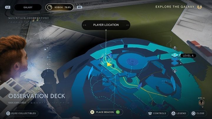 After collecting the essence, return towards the hatch and keep running, passing the energy-generating machine on the way - Jedi Survivor: Observation Deck - list of secrets - Koboh - Star Wars Jedi Survivor guide