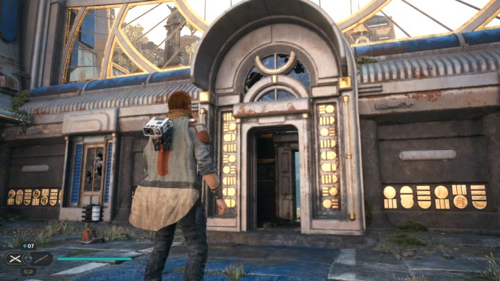 Tague Louesh is a boss you must face shortly after reaching the meditation point in the Grand Courtyard on Koboh - Jedi Survivor: How to defeat Tague Louesh in the Grand Courtyard? - Bosses - Star Wars Jedi Survivor guide