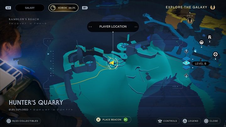 Behind them you'll find an Essence that increases the maximum amount of Force - Jedi Survivor: Hunters Quarry - list of secrets - Koboh - Star Wars Jedi Survivor guide