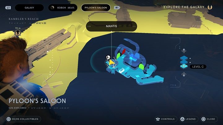 The chest with the appearance item is in the room where you can rest - Jedi Survivor: Pyloons Saloon - list of secrets - Koboh - Star Wars Jedi Survivor guide