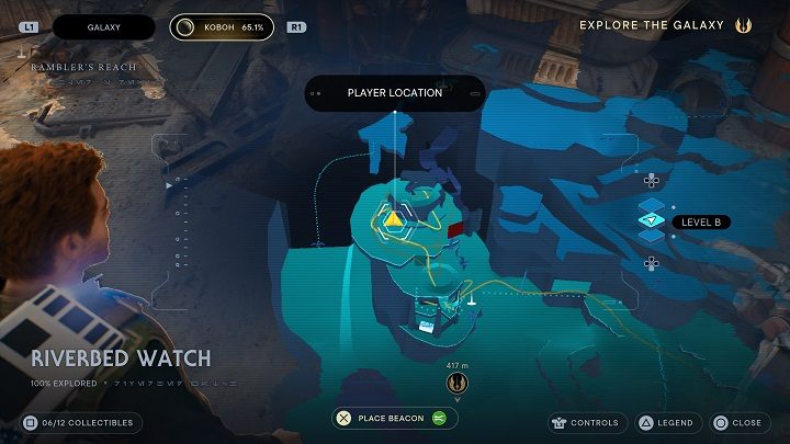 Once inside the building, you can climb up by bouncing from wall to wall - Jedi Survivor: Riverbed Watch - list of secrets - Koboh - Star Wars Jedi Survivor guide