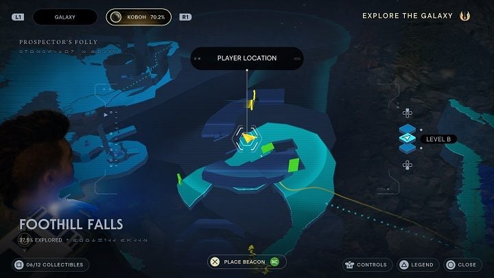 From the previous location, head towards the building where there is a group of bedlam riders - Jedi Survivor: Foothilll Falls - list of secrets - Koboh - Star Wars Jedi Survivor guide