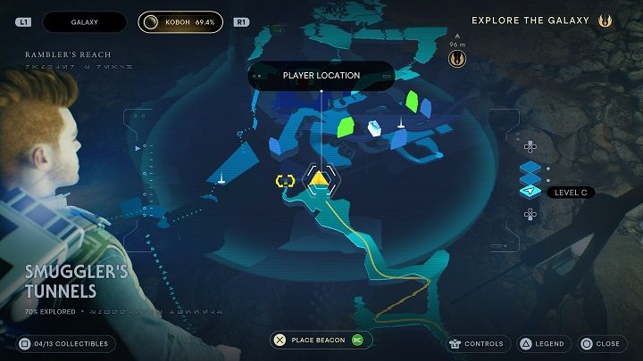 To the right of the last collectible against the wall is another Priorite shard - Jedi Survivor: Smugglers Tunnels - list of secrets - Koboh - Star Wars Jedi Survivor guide