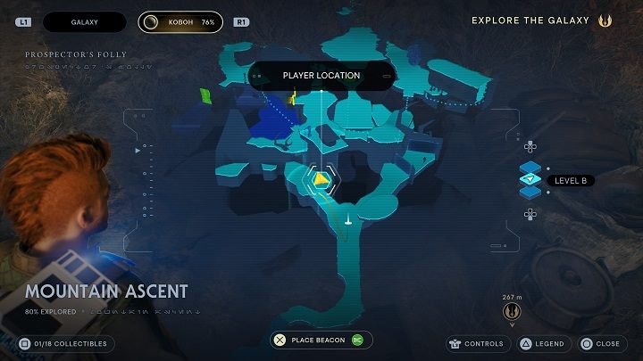 Opposite the meditation point, you will find the first echo to listen to - Jedi Survivor: Mountain Ascent - list of secrets - Koboh - Star Wars Jedi Survivor guide