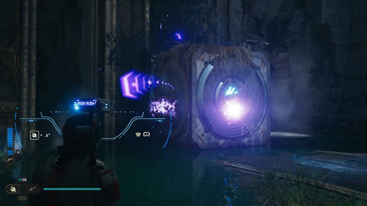 There is a second stone block trapped at one end of the room and you need to free it - Jedi Survivor: The Chamber of Detachment on Koboh - Puzzles - Star Wars Jedi Survivor guide