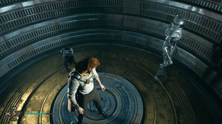 All that remained is to reach the circular elevator with Zee - Jedi Survivor: Chamber of Duality on Koboh - Puzzles - Star Wars Jedi Survivor guide