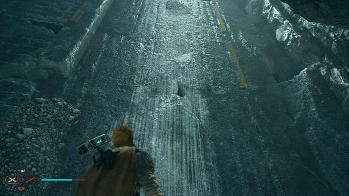 When you reach the locked gate, run along the left wall - Jedi Survivor: Chamber of Duality on Koboh - Puzzles - Star Wars Jedi Survivor guide