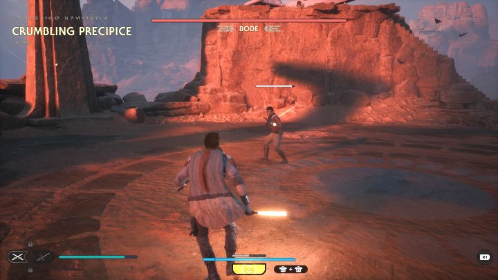 After acquiring and delivering the compass to Cere base on Jedha, you'll learn that Bode is a traitor and set out in pursuit of him - Jedi Survivor: How to defeat the final boss - Bode Akuna? - Bosses - Star Wars Jedi Survivor guide