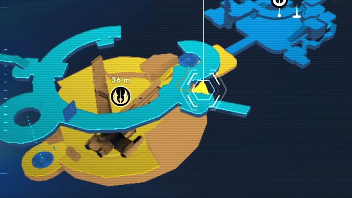 The chest is on the upper level (to get there, use the elevator near Mantis), at the rocks - Jedi Survivor: Veiled Hangar on Jedha - list of secrets - Jedha - Star Wars Jedi Survivor guide