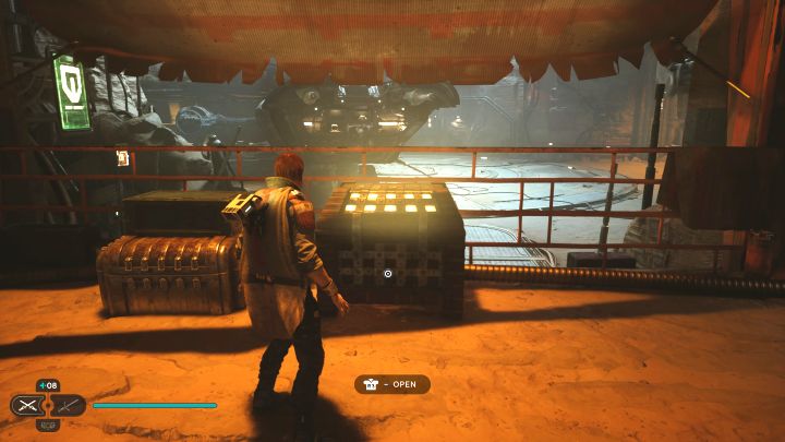 Look for it next to the passageway connecting Veiled Hangar and The Archive - Jedi Survivor: Veiled Hangar on Jedha - list of secrets - Jedha - Star Wars Jedi Survivor guide