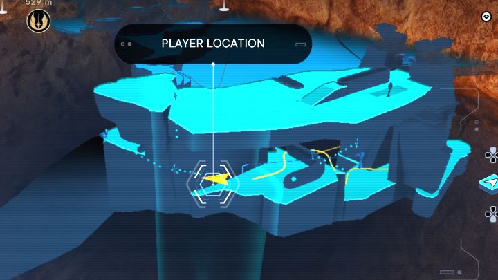 This Jedha Scroll is one of the lower shelves in the ruins, next to a place where you can surprise attack a sitting stormtrooper - Jedi Survivor: Path of Persistence on Jedha - list of secrets - Jedha - Star Wars Jedi Survivor guide