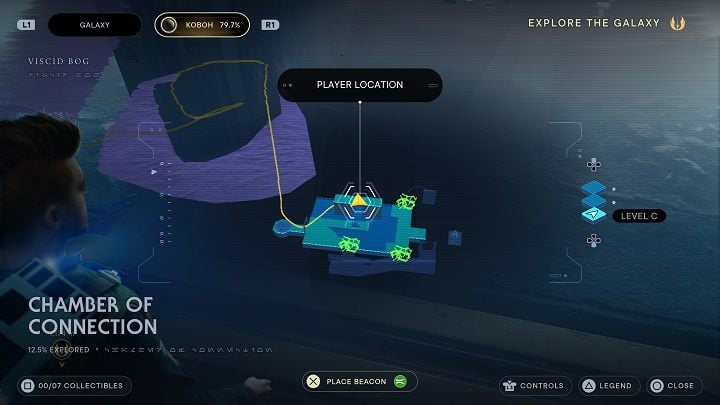 After descending into the chamber, head immediately to the left towards the wall - there you will find an echo with a databank entry - Jedi Survivor: Chamber of Connection - list of secrets - Koboh - Star Wars Jedi Survivor guide