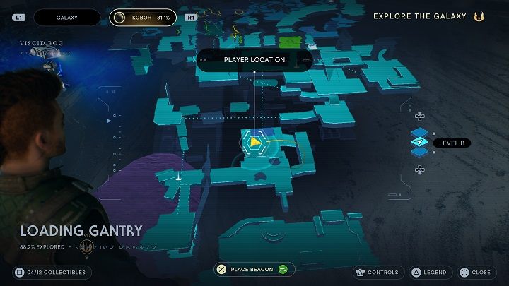 Afterwards, you need to go to the beginning of the location and head towards the elevator (it's a good idea to unlock it for the future collectible searches - you can do it in Hangar Rafters, the next location) - Jedi Survivor: Loading Gantry - list of secrets - Koboh - Star Wars Jedi Survivor guide