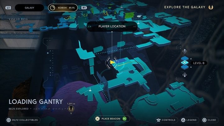 Behind the previously scanned tanks you will find a Priorite Shard - Jedi Survivor: Loading Gantry - list of secrets - Koboh - Star Wars Jedi Survivor guide