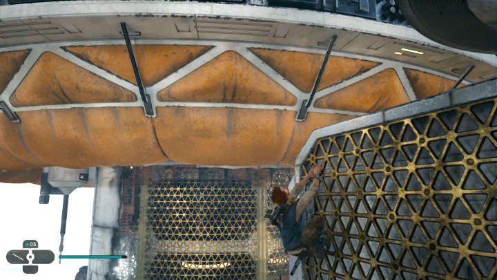 Jump over the next moving wall in such a way as to turn toward the wall and climb up it - Star Wars Jedi Survivor: Confront Dagan at the Koboh Observatory - Walkthorugh - Star Wars Jedi Survivor guide