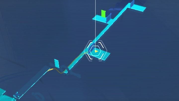 After passing a lengthy section of wall running, you will reach a long tunnel where you have to avoid the stream of energy of the mining cannon by passing through green gates and hiding in the side spaces - Jedi Survivor: Array Channel on Shattered Moon - list of secrets - Shattered Moon - Star Wars Jedi Survivor guide