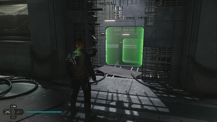 Go back a bit to the breach in the wall - you will see green barriers - Jedi Survivor: Lucrehulk Core - list of secrets - Koboh - Star Wars Jedi Survivor guide