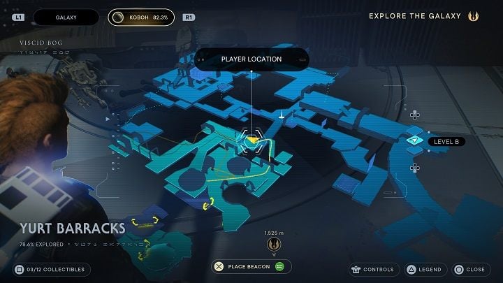 At a higher level you'll find the last database entry here - Jedi Survivor: Yurt Barracks - list of secrets - Koboh - Star Wars Jedi Survivor guide