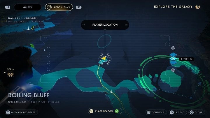 Get back on your mount and head into the nearby cave - Jedi Survivor: Boiling Bluff - list of secrets - Koboh - Star Wars Jedi Survivor guide