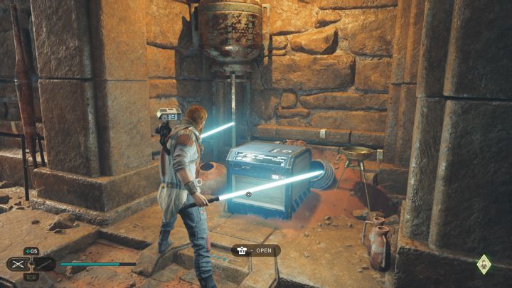 Reach the area in ruins with a workbench and a group of stormtroopers (at least one of them will have a shield) - Jedi Survivor: Halls of Ranvell on Jedha - list of secrets - Jedha - Star Wars Jedi Survivor guide