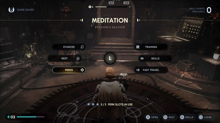 The second healing method is to use the rest option at meditation points - Star Wars Jedi Survivor: How to heal and carry more stim? - Fight - Star Wars Jedi Survivor guide
