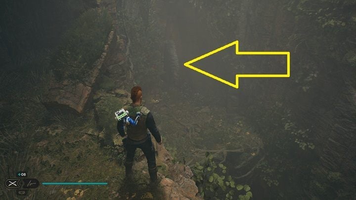 After collecting Shard #2, jump to the lower ledge and go through an opening - Jedi Survivor: Basalt Rift - list of secrets - Koboh - Star Wars Jedi Survivor guide