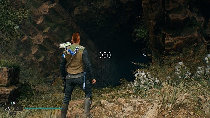 From Databank #2 location, proceed left in the direction of the cave and a wall covered with vines - you can reach it by using the Ascension Cable - Jedi Survivor: Basalt Rift - list of secrets - Koboh - Star Wars Jedi Survivor guide