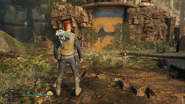 Leave the encampment, and destroy the nearby column, which will create a shortcut back to the meditation point - Jedi Survivor: Basalt Rift - list of secrets - Koboh - Star Wars Jedi Survivor guide