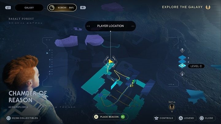 From Databank #3 location, look to your right for a platform - Jedi Survivor: Chamber of Reason - list of secrets - Koboh - Star Wars Jedi Survivor guide