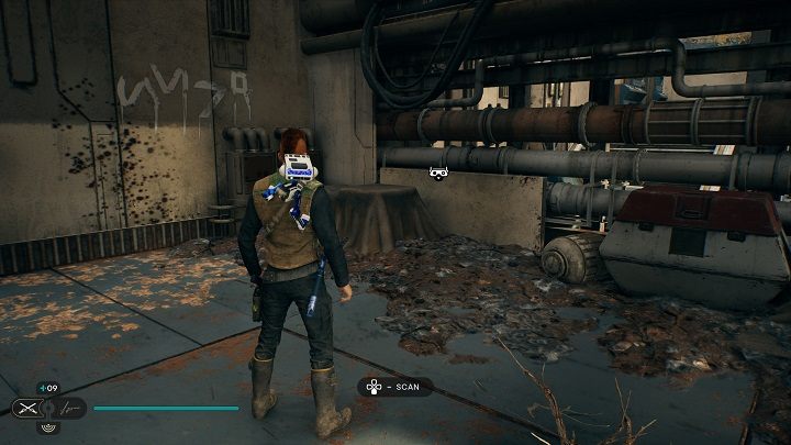 While walking along the grate high up, jump down at the first opportunity - Jedi Survivor: Forest Array - list of secrets - Koboh - Star Wars Jedi Survivor guide