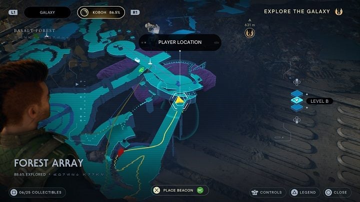 Keep going until you reach a small scannable building - Jedi Survivor: Forest Array - list of secrets - Koboh - Star Wars Jedi Survivor guide