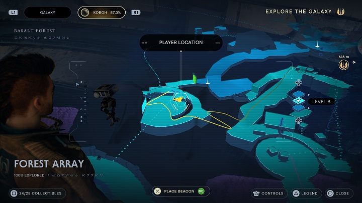 Once on the building, head left into the round room - Jedi Survivor: Forest Array - list of secrets - Koboh - Star Wars Jedi Survivor guide