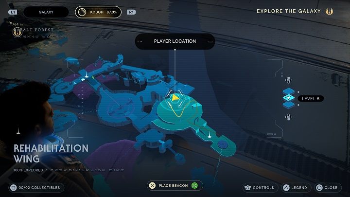 Starting from the meditation point, head forward to the main room - Jedi Survivor: Rehabilitation Wing - list of secrets - Koboh - Star Wars Jedi Survivor guide
