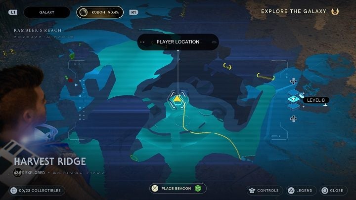 You will get there from Harvest Ridge - Jedi Survivor: Moldy Depths - list of secrets - Koboh - Star Wars Jedi Survivor guide