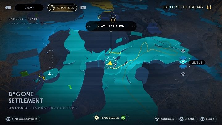 Get Nekko and walk back a bit to the place marked on the map above - Jedi Survivor: Bygone Settlement - list of secrets - Koboh - Star Wars Jedi Survivor guide