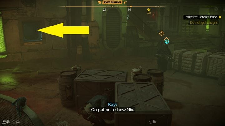 There are boxes scattered around the base that will make it easier for you to hide - Star Wars Outlaws: Underworld - walkthrough - Toshara - Star Wars Outlaws Guide